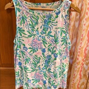 Lilly Pulitzer Luxletic Floral Tank Top - Blue and Pink